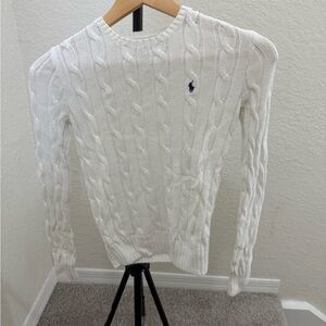 Ralph Lauren Men's Ivory Cable Knit Sweater